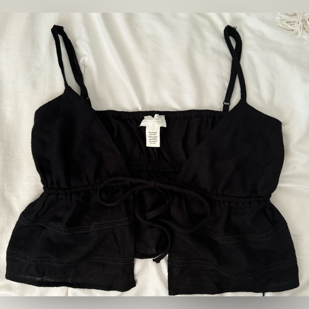 Full Tilt Tie Front Tank Top